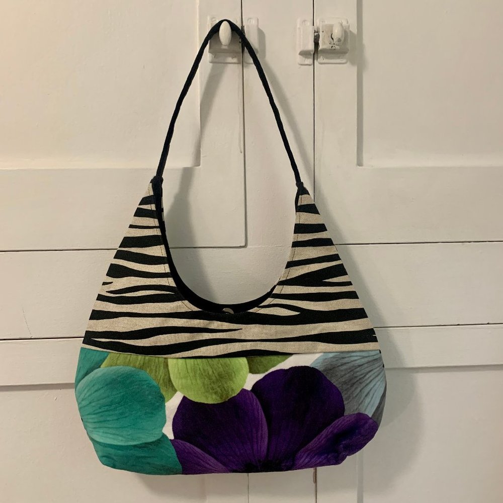 Goldyfish Handbags Floral and Zebra Print Hobo Handbag - Handmade!